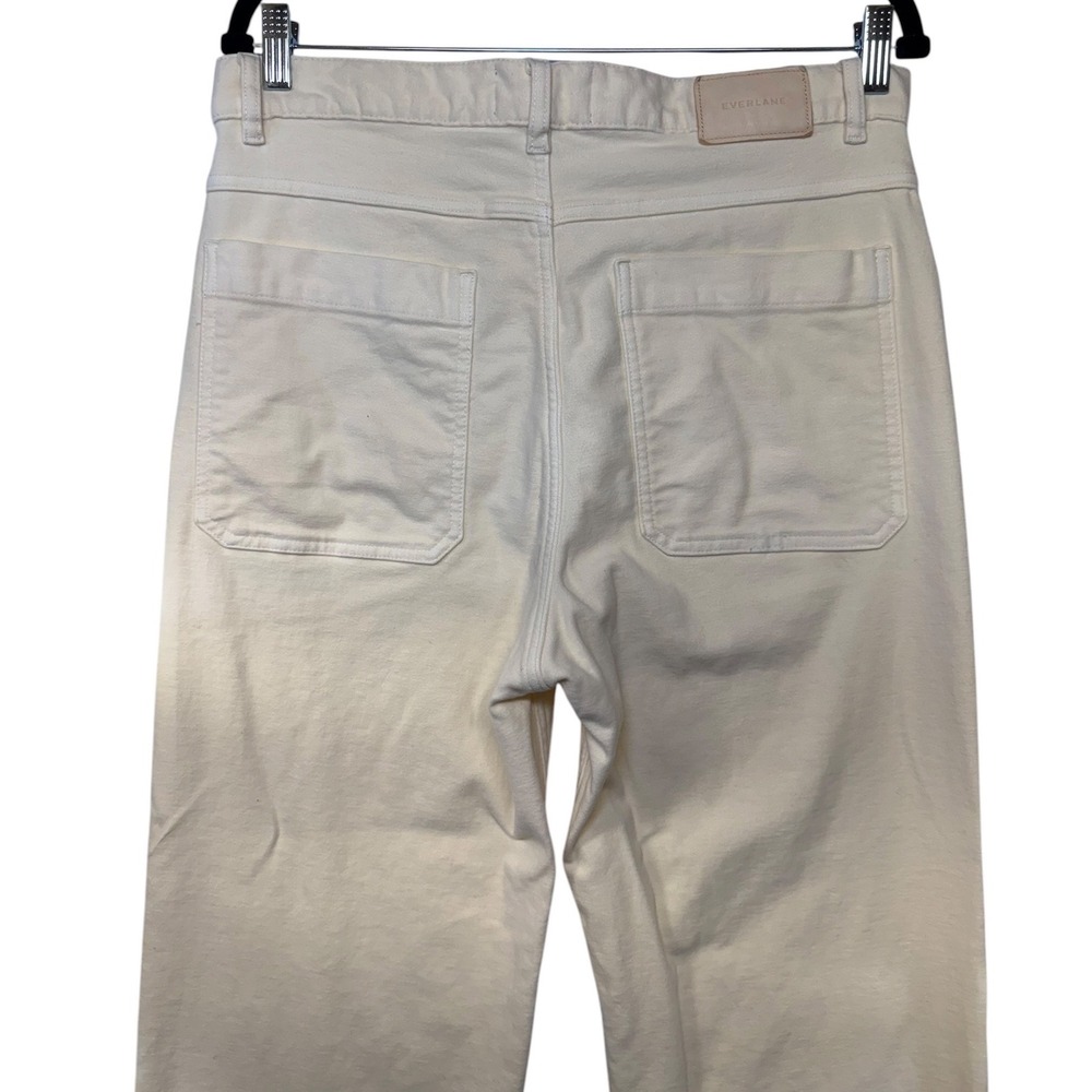 Everlane Organic Cotton Utility Pant Cream Ivory Straight Leg Size 12 High Rise - Picture 10 of 12